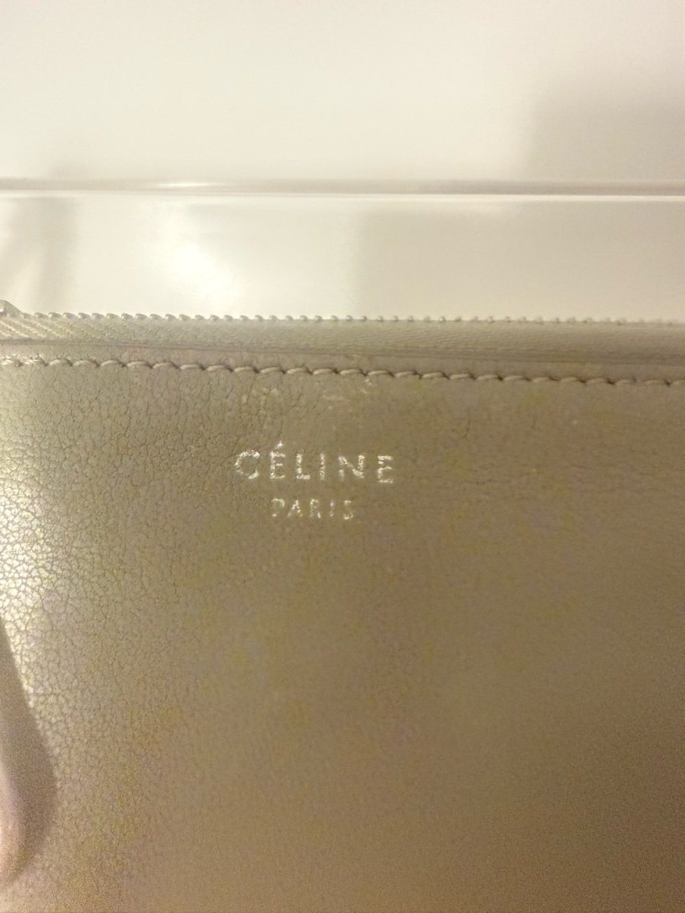 Celine Bicolor Solo Key Pouch – Olive Drab & Cream Phoebe Philo Era Old Celine - Picture 6 of 7